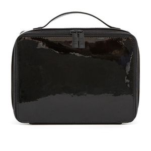 Beis Makeup Case in Patent Black Leather